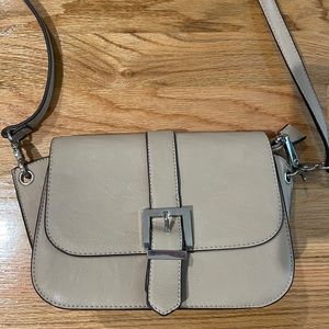 Charming Charlie Tan & Silver Magnetic Close Bag Shoulder Purse
